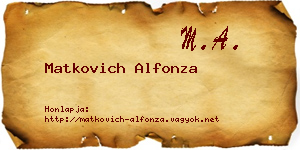 Matkovich Alfonza névjegykártya